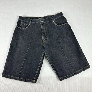 Evolution in Design Shorts Mens 40 Black Denim Jean Jorts Y2K Embroidered Shorts
